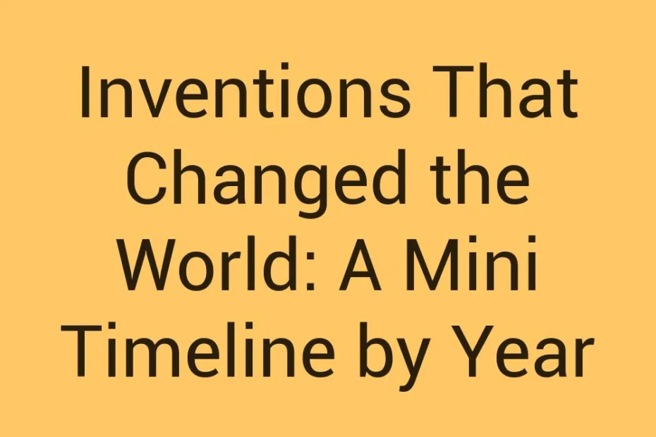Inventions That Changed The World A Mini Timeline By Year