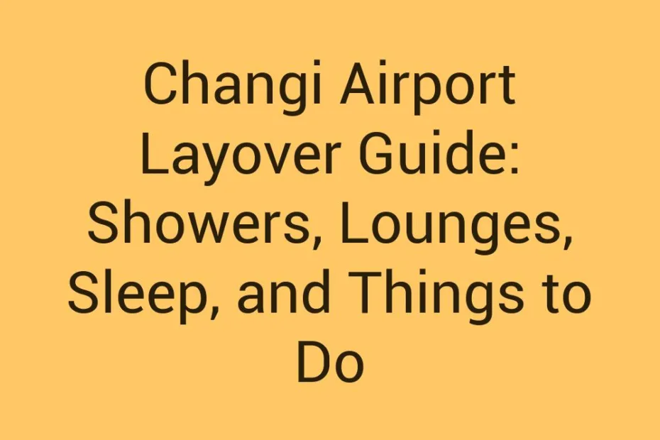 Changi Airport Layover Guide Showers Lounges Sleep And Things To Do