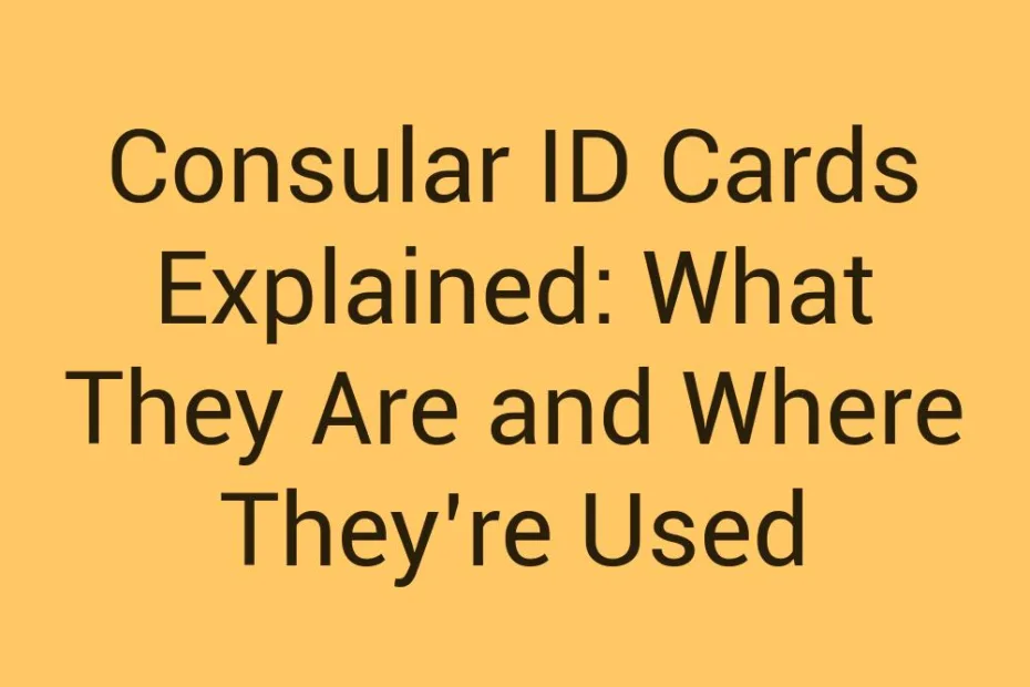 Consular Id Cards Explained What They Are And Where Theyre Used