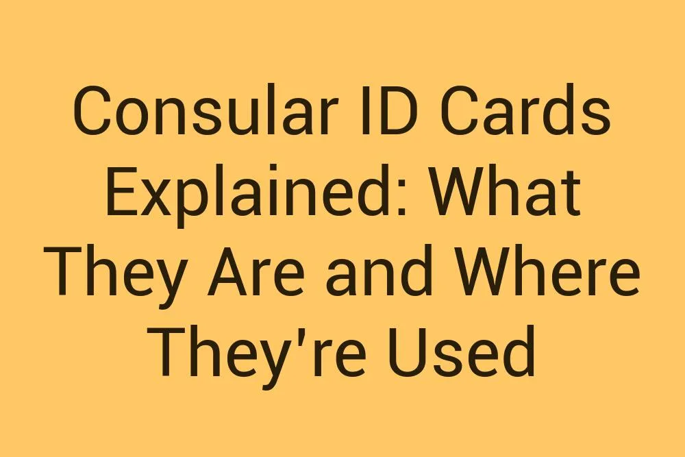 Consular Id Cards Explained What They Are And Where Theyre Used