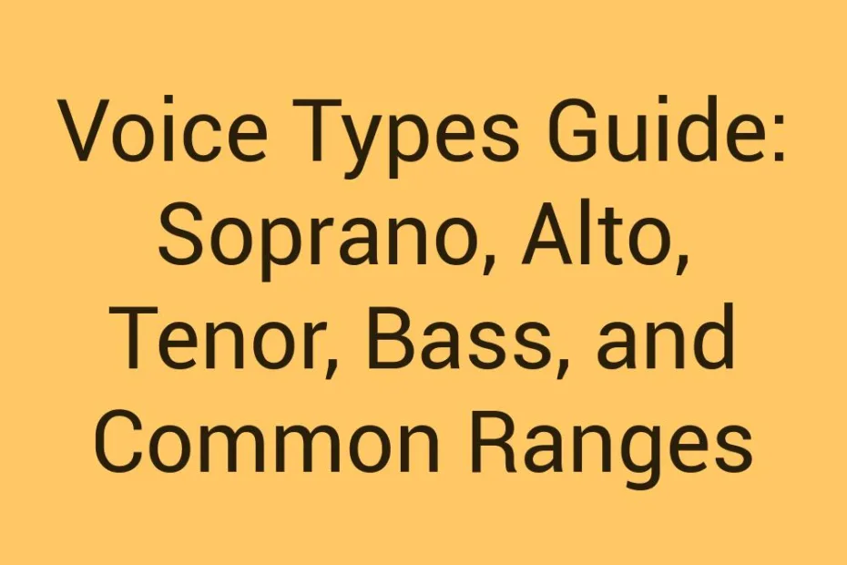 Voice Types Guide Soprano Alto Tenor Bass And Common Ranges