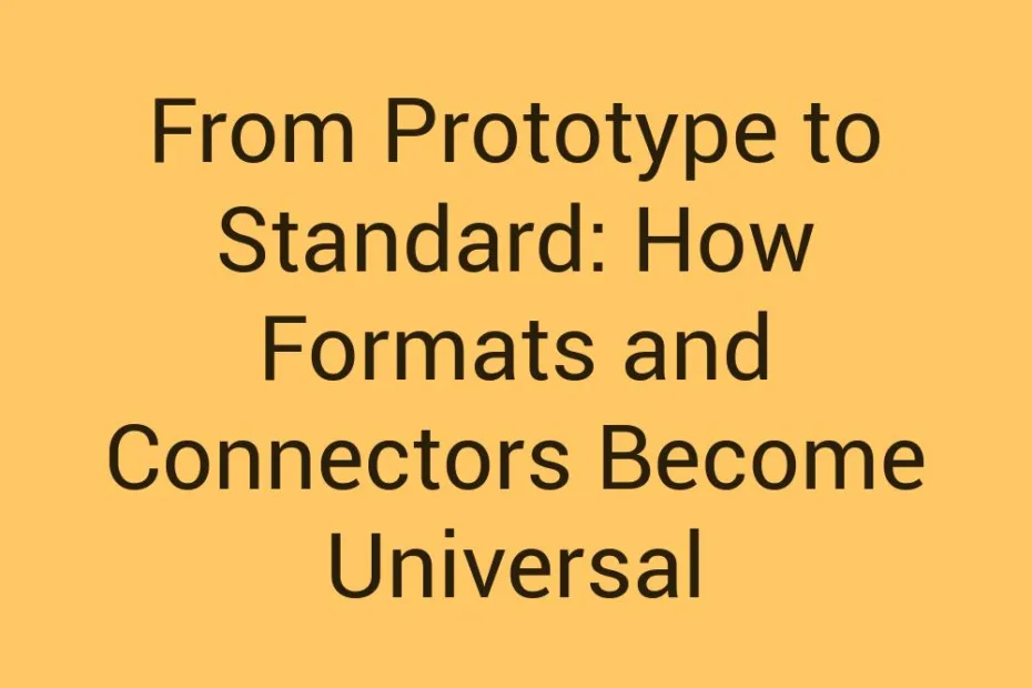From Prototype To Standard How Formats And Connectors Become Universal